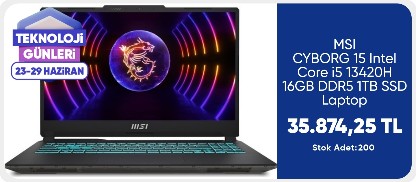 MSI CYBORG 15  Intel Core i5 13420H 16GB DDR5 1TB SSD Laptop