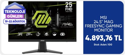 MSI 24.5" MAG FREESYNC GAMING MONITOR