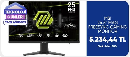 MSI 24.5" MAG FREESYNC GAMING MONITOR