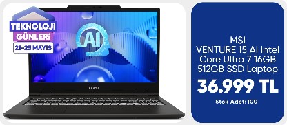 MSI VENTURE 15 AI Intel Core Ultra 7  16GB 512GB SSD Laptop
