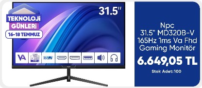 NPC 31.5" 165Hz 1ms Va Fhd Gaming Monitör