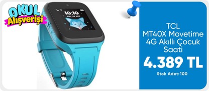 TCL MT40X Movetime 4G Akıllı Çocuk Saati - Mavi
