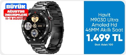 Havit M9030 Ultra Amoled Hd 46MM Akıllı Saat Metal Kordon