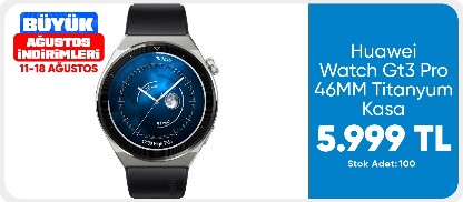 Huawei Watch Gt3 Pro 46MM Titanyum Kasa - Siyah