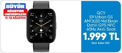 Qcy S9 Urban GS AMOLED Hd Ekran Dahili GPS NFC 60Hz Akıllı Saat