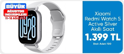 Xiaomi Redmi Watch 5 Active Silver Akıllı Saat Sesli Görüşme Özellikli