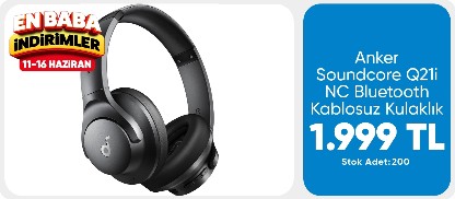 Anker Soundcore Q21i NC Bluetooth Kablosuz Kulaklık - Aktif Gürültü Önleyici ANC - 40 Saate Varan Şarj Süresi -Siyah -A3004 (Anker Türkiye Garantili)