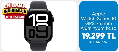 Apple Watch Series 10 Gps 46MM Jet Black Aluminium Case With Black Sport Band - M/l