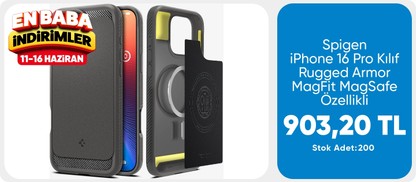 Spigen iPhone 16 Pro Kılıf Rugged Armor MagFit MagSafe özellikli Gray - ACS08116