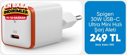 Spigen 30W USB-C Ultra Mini Hızlı Şarj Aleti Samsung PPS / Isı Düşürücü GaN Destekli Akım Korumalı Güç Adaptörü iPhone \u0026 Android \u0026 iPad \u0026 MacBook Type-C White - ACH08449
