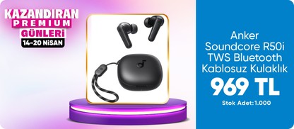 Anker Soundcore R50i TWS Bluetooth Kablosuz Kulaklık Siyah - IOS ve Android Uyumlu - A3949 (Anker Türkiye Garantili)