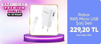 Robor R615 Micro USB Şarj Seti -  Kompakt ve Dayanıklı, Tak ve Çalıştır- Beyaz