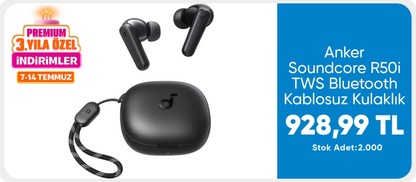Anker Soundcore R50i TWS Bluetooth Kablosuz Kulaklık Siyah - IOS ve Android Uyumlu - A3949 (Anker Türkiye Garantili)