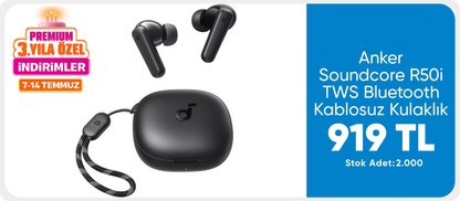Anker Soundcore R50i TWS Bluetooth Kablosuz Kulaklık Siyah - IOS ve Android Uyumlu - A3949 (Anker Türkiye Garantili)