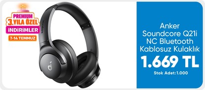 Anker Soundcore Q21i NC Bluetooth Kablosuz Kulaklık - Aktif Gürültü Önleyici ANC - 40 Saate Varan Şarj Süresi -Siyah -A3004 (Ank