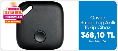Onvec Smart Tag Akıllı Takip Cihazı (Apple uyumlu)