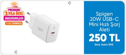 Spigen 20W USB-C Mini Hızlı Şarj Aleti/