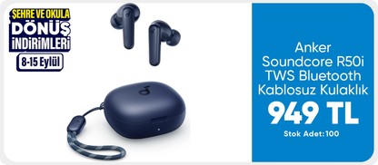 Anker Soundcore R50i TWS Bluetooth Kablosuz Kulaklık Mavi - IOS ve Android Uyumlu - A3949 (Anker Türkiye Garantili)