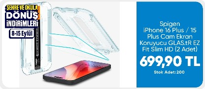Spigen iPhone 16 Plus / 15 Plus Cam Ekran Koruyucu