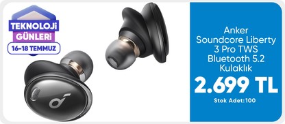Anker Soundcore Liberty 3 Pro TWS Bluetooth 5.2 Kulaklık - Hibrit Aktif Gürültü Önleme - LDAC ve Hi-Res Wireless Sertifikalı - A3952 - Gece Yarısı Siyahı (Anker Türkiye Garantili)