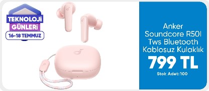 Anker Soundcore R50I Tws Bluetooth Kablosuz Kulaklık Pembe - Ios ve Android Uyumlu - A3949 (Anker Türkiye Garantili)