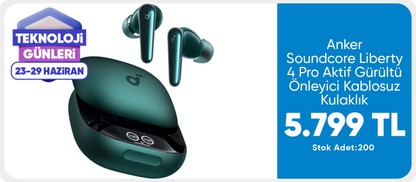 Anker Soundcore Liberty 4 Pro Aktif Gürültü Önleyici Kablosuz Kulaklık - IPX5 - Mat Yeşil