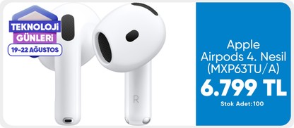 AirPods 4. Nesil Bluetooth Kulaklık 6399 TL