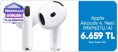 AirPods 4. Nesil Bluetooth Kulaklık 6399 TL