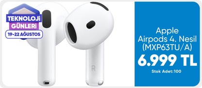 AirPods 4. Nesil Bluetooth Kulaklık 6399 TL