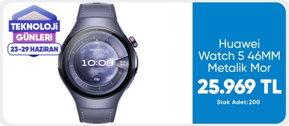 Huawei Watch 5 46MM (Huawei Türkiye Garantili) - Metalik Mor