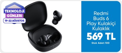 Xiaomi Redmi Buds 6 Play - Siyah Kulakiçi Kulaklık TWS 499 TL