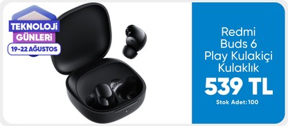 Xiaomi Redmi Buds 6 Play - Siyah Kulakiçi Kulaklık TWS 499 TL