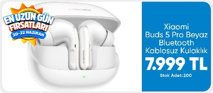 Xiaomi Buds 5 Pro Beyaz Bluetooth Kablosuz Kulaklık (Xiaomi Türkiye Garantili)