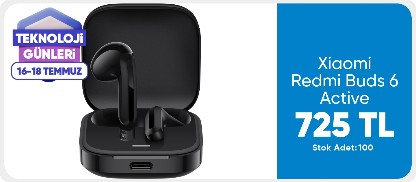 Xiaomi Redmi Buds 6 Active - Siyah Kulakiçi Kulaklık TWS (Xiaomi Türkiye Garantili)