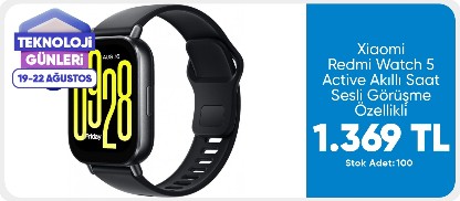 Xiaomi Redmi Watch 5 Active Black Akıllı Saat Sesli Görüşme Özellikli 1299 TL