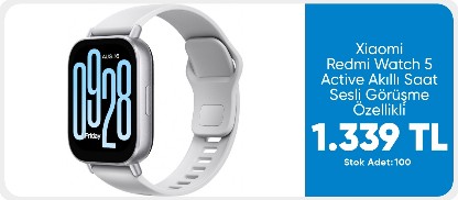 Xiaomi Redmi Watch 5 Active Silver Akıllı Saat Sesli Görüşme Özellikli