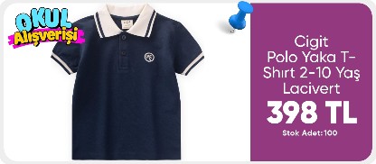 Cigit Polo Yaka T-Shırt 2-10 Yaş Lacivert