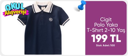 Cigit Polo Yaka T-Shırt 2-10 Yaş Lacivert