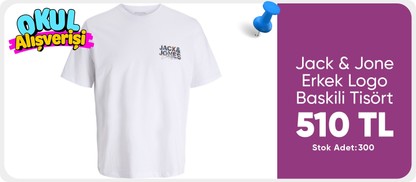 Jack & Jones Erkek Logo Baskili Tisört - Geplas