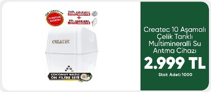 Createc 10 Aşamalı Çelik Tanklı Multimineralli Su Arıtma Cihazı 2.998,99 TL