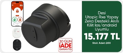 DESi Utopic Rxe Yapay Zeka Destekli Akıllı Kilit Ios/android Uyumlu - Wifi Akıllı Köprü&parmak Izi ve Tuş Takımı 15177 TL