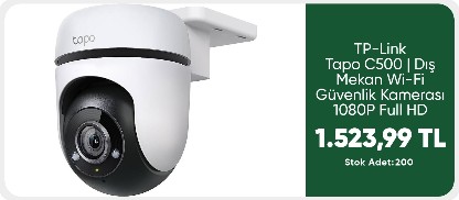Tapo C500 | Dış Mekan Wi-Fi Güvenlik Kamerası | 1080P Full HD | Hareket Tespit/Takip | 360° Görüş | IP65 Su Geçirmez