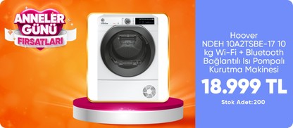 Hoover Hle H9A2Te-17 9 Kg Wi-Fi + Bluetooth Bağlantılı Isı Pompalı Kurutma Makinesi