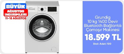 Grundig GWM 101414 B 10 kg 1400 Devir Bluetooth Bağlantılı Çamaşır Makinesi