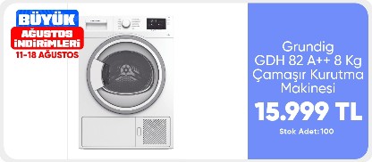 Grundig GDH 82 A++ 8 Kg  (ısı Pompalı) Çamaşır Kurutma Makinesi