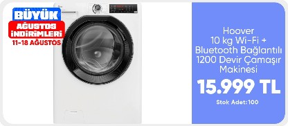 Hoover H3WPS2106TAB6-17 10 kg 1200 Devir Wi-Fi + Bluetooth Bağlantılı Çamaşır Makinesi