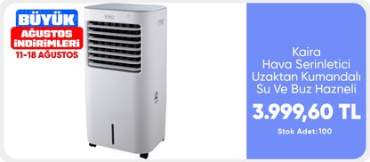 Kaira Dacl10kb 10 Lt Sessiz Portatif Hava Serinletici Uzaktan Kumandalı Su Ve Buz Hazneli