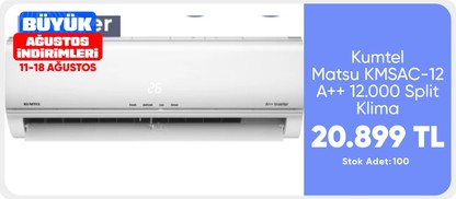 Kumtel Matsu Kmsac-12 A++ 12.000 Btu Inverter Duvar Tipi Split Klima