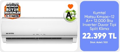 Kumtel Matsu Kmsac-12 A++ 12.000 Btu Inverter Duvar Tipi Split Klima