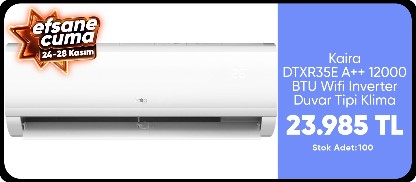 Kaira DTXR35E A++ 12000 BTU Wifi Inverter Duvar Tipi Klima (Montaj Dahil)